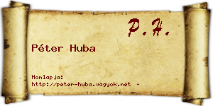 Péter Huba névjegykártya